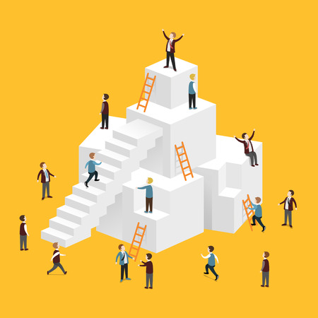flat 3d isometric design of heading for success concept flat 3d isometric design of heading for success concept