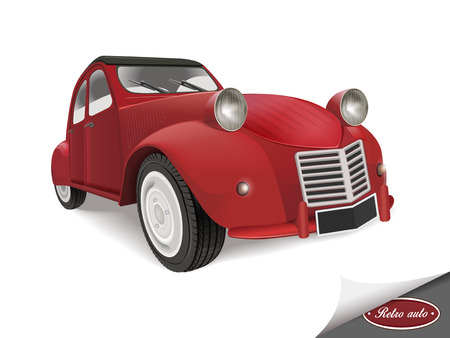 classic red car isolated on white backgroundのイラスト素材