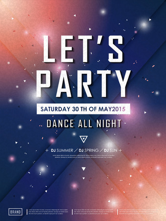 fantastic party poster design with geometric backgroundのイラスト素材