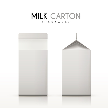 milk cartons set isolated on white backgroundのイラスト素材