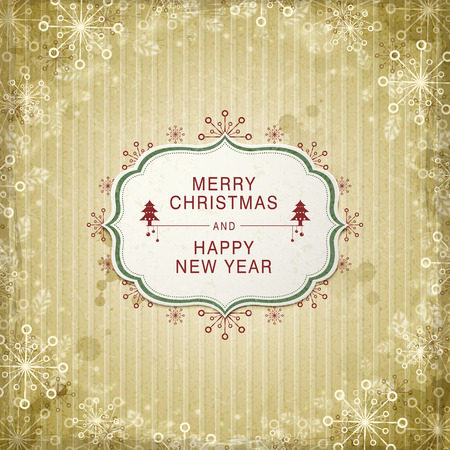 graceful Merry Christmas card design template with snowflake frameのイラスト素材