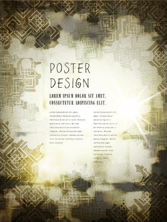 abstract poster design template with blank areaのイラスト素材