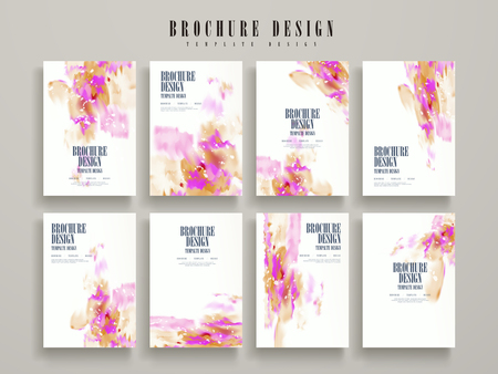 modern brochure template design set with colorful flow liquid elementsのイラスト素材