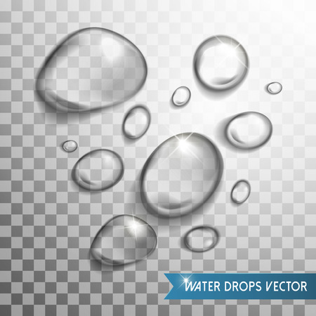 exquisite water drops elements collection set over transparent backgroundのイラスト素材