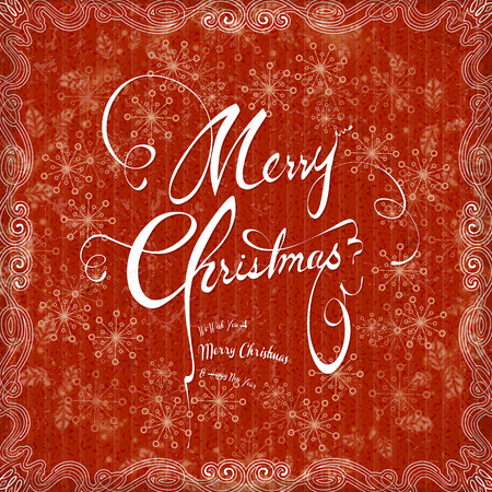 attractive Merry Christmas calligraphy design in red and whiteのイラスト素材