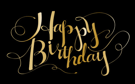 luxury Happy birthday calligraphy design over black backgroundのイラスト素材