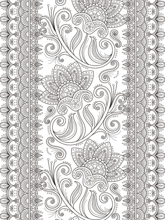 graceful flower coloring page design in exquisite lineのイラスト素材