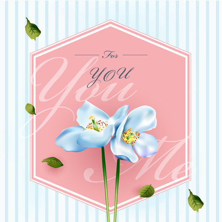 elegant watercolor flowers greeting card design templateのイラスト素材
