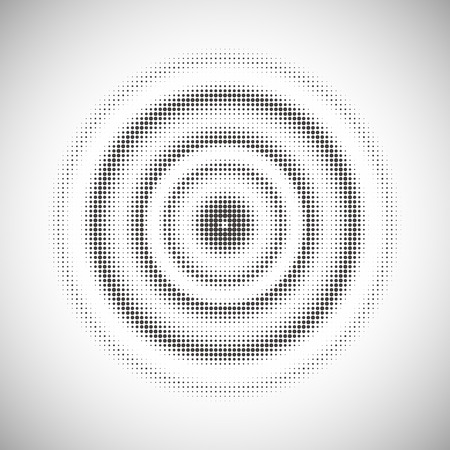 abstract dotted monochrome background in concentric circleのイラスト素材