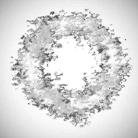 dizzy dotted monochrome background in round shapeのイラスト素材