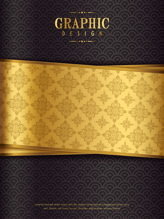 Gorgeous graphic template design. gold pattern elementsのイラスト素材