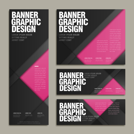 modern banner template design set with geometric elementsのイラスト素材