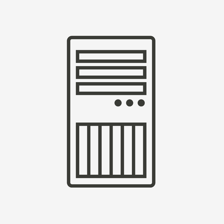 the case of computer system icon in brown lineのイラスト素材