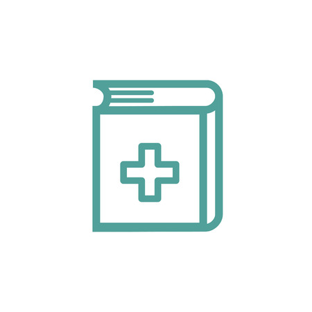 Medical book icon sign thin line icon isolated on beige backgroundのイラスト素材