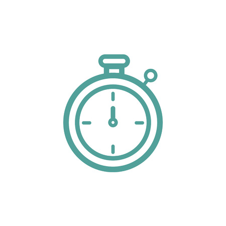Stopwatch thin line icon isolated on beige background