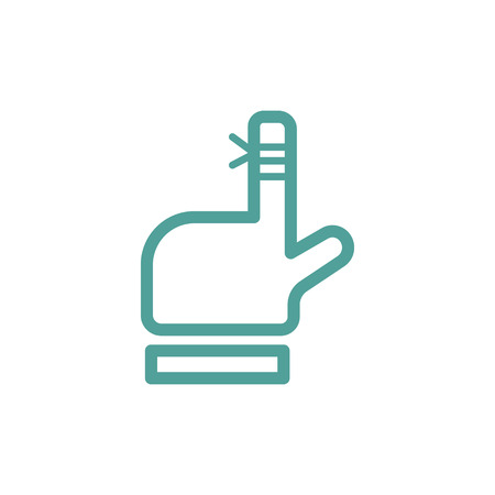 bandage on finger thin line icon isolated on beige backgroundのイラスト素材