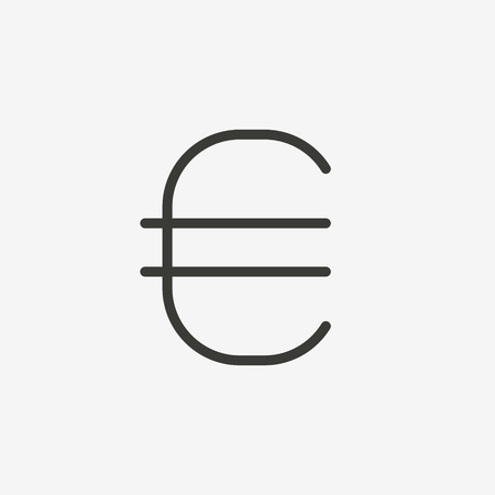 euro sign icon of brown outline for illustrationのイラスト素材