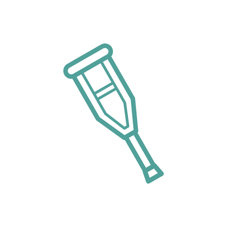 Crutch thin line icon isolated on beige backgroundのイラスト素材