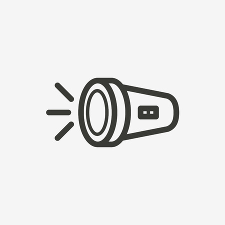 flashlight icon of brown outline for illustrationのイラスト素材