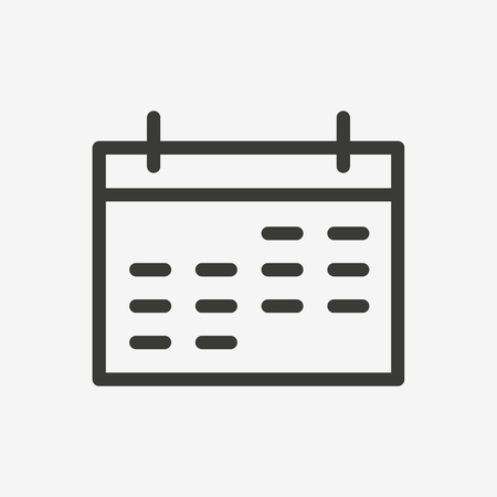 calendar icon of brown outline for illustrationのイラスト素材