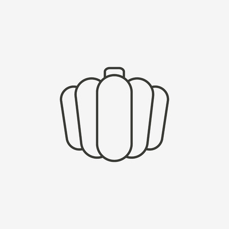 pumpkin icon of brown outline for illustrationのイラスト素材