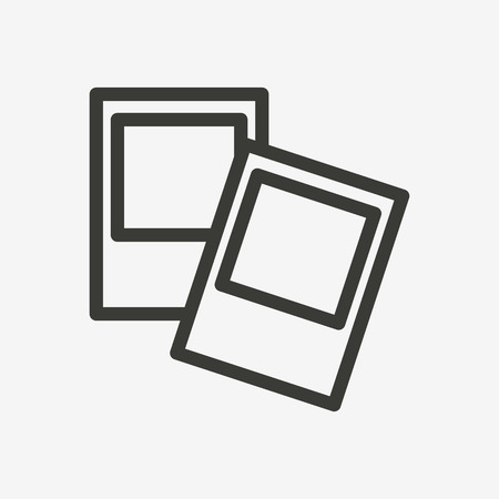 photo frame icon of brown outline for illustrationのイラスト素材