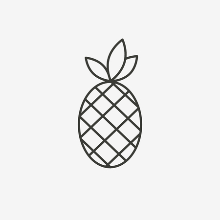 pineapple icon of brown outline for illustrationのイラスト素材