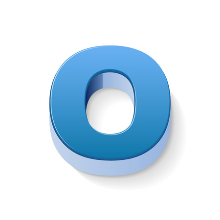 3D image blue letter O isolated on white backgroundのイラスト素材