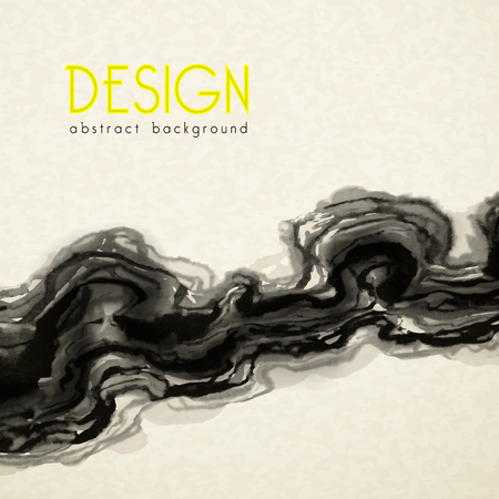 ink wash painting style blank poster modelのイラスト素材