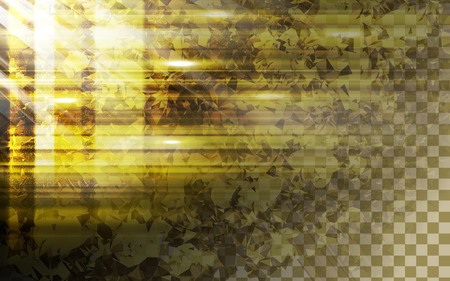 Abstract geometric effects, yellow and golden polygon elements for design, 3d illustrationのイラスト素材