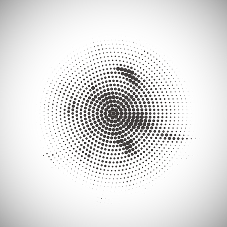 Abstract halftone pattern design in beige and brown. Round shape background.のイラスト素材