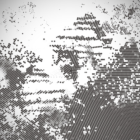 Abstract halftone pattern design in beige and brown.のイラスト素材
