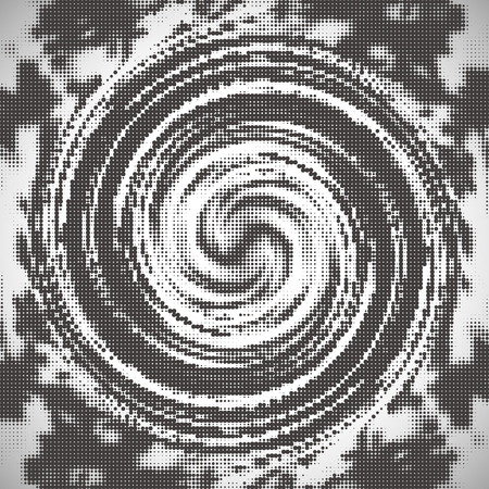 Abstract halftone pattern design in beige and brown. Swirl background.のイラスト素材