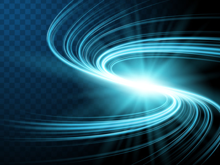 blue shiny light wave elements, special effect transparent background, 3d illustrationのイラスト素材