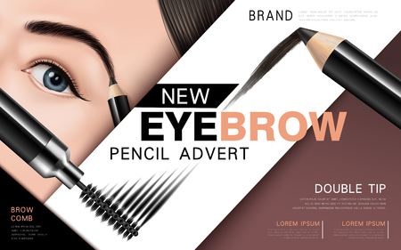 mascara design picture, with single bright eye and eyelash for advertising use, 3d illustrationのイラスト素材