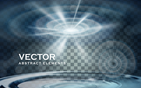 mysterious sonic wave elements facing each other, transparent backgroundのイラスト素材