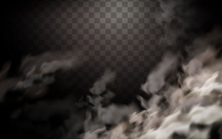 Gray smokes in bottom right corner, transparent backgroundのイラスト素材
