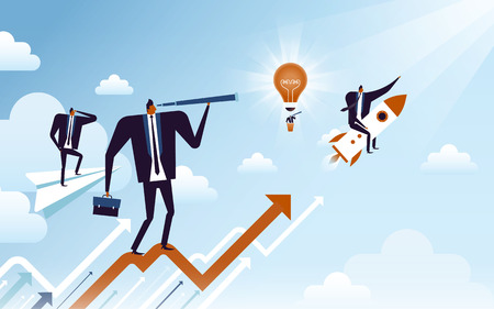 business concept illustration, suited men collections representing business growthのイラスト素材