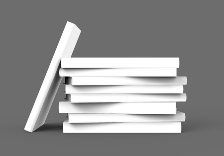 Hardcover books template, pile of blank books mockup and one lean on them for design uses, 3d renderingの写真素材