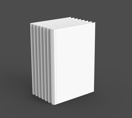 Hardcover book template, blank standing books mockup for design uses, 3d renderingの写真素材