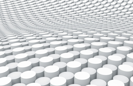 White column background, 3d render round stick pattern in close up lookの写真素材