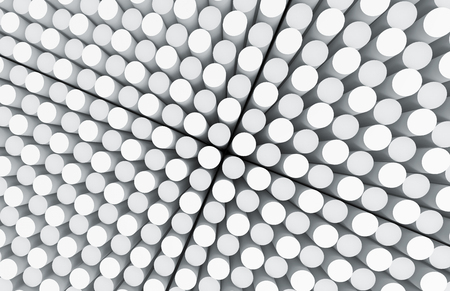 White column background, 3d render round stick pattern, top viewの写真素材