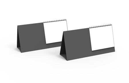Blank desk calendar, 3d render calendar mockup with empty space for design uses, long design setの写真素材