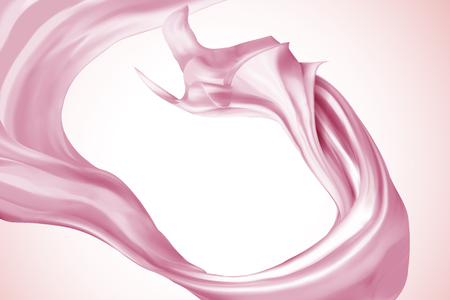 Pink smooth satin design element in 3d illustrationのイラスト素材
