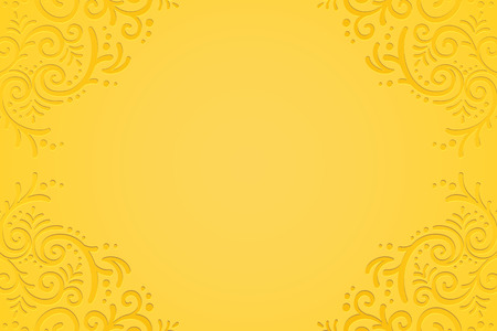 Yellow embossed plant vine background for design usesのイラスト素材