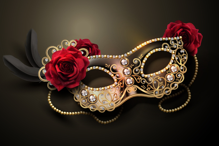 Black diamond carnival mask in 3d illustrationのイラスト素材