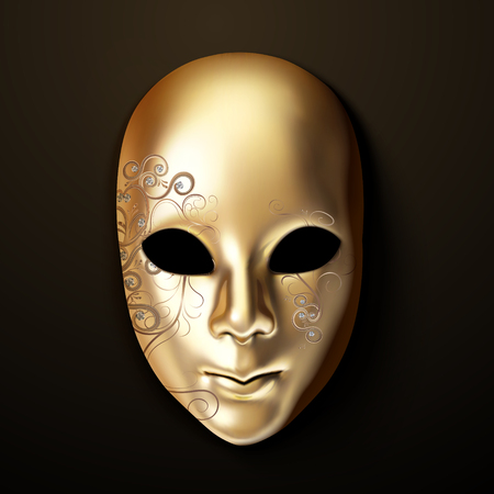 Golden mask with diamond in 3d illustrationのイラスト素材