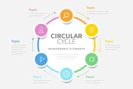 Circular infographic template for business presentation with icons