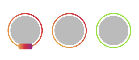 Blank avatar round frame set on white backgroundのイラスト素材