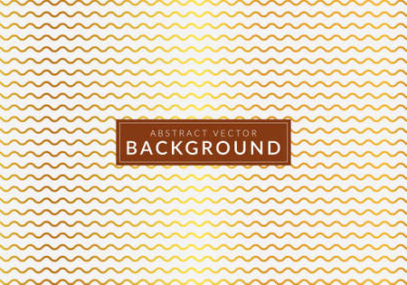 Golden wavy stripes pattern vector graphic design backgroundのイラスト素材